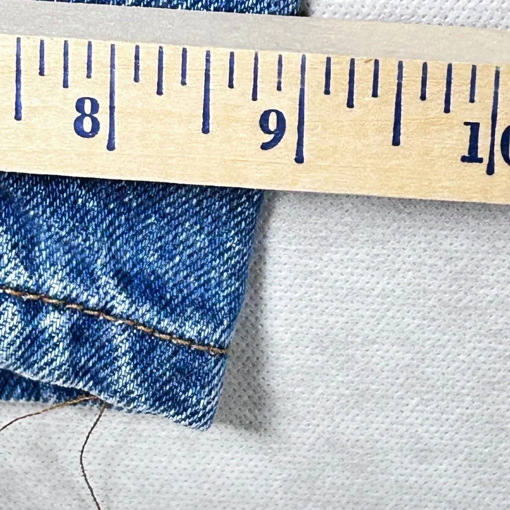 J Crew 34x32 Mens Button‎ Fly Denim Jeans Blue Classic Straight Leg